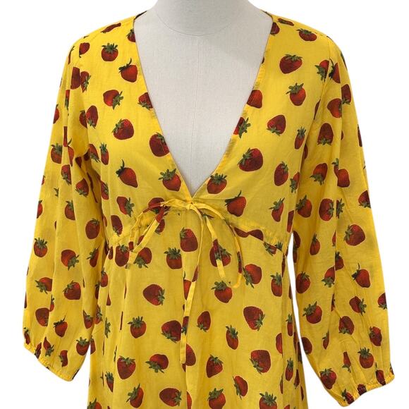 Edie Parker X J.Crew Cover Up Dress In Strawberries - Picture 8 of 8